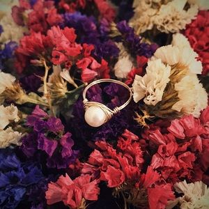 Wire Wrapped REAL Freshwater Pearl Rings